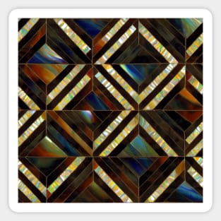 Mother of Pearl and Fire Opal Mosaic Inlay Sticker